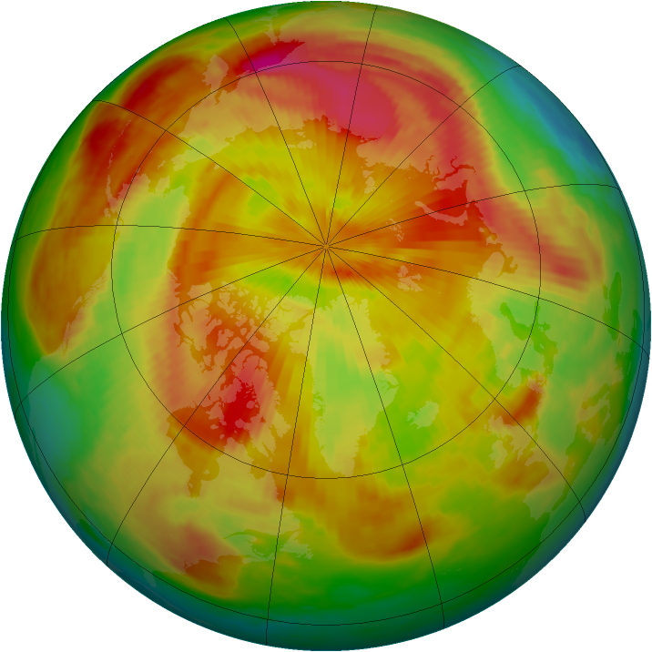 Arctic ozone map for 29 April 1988